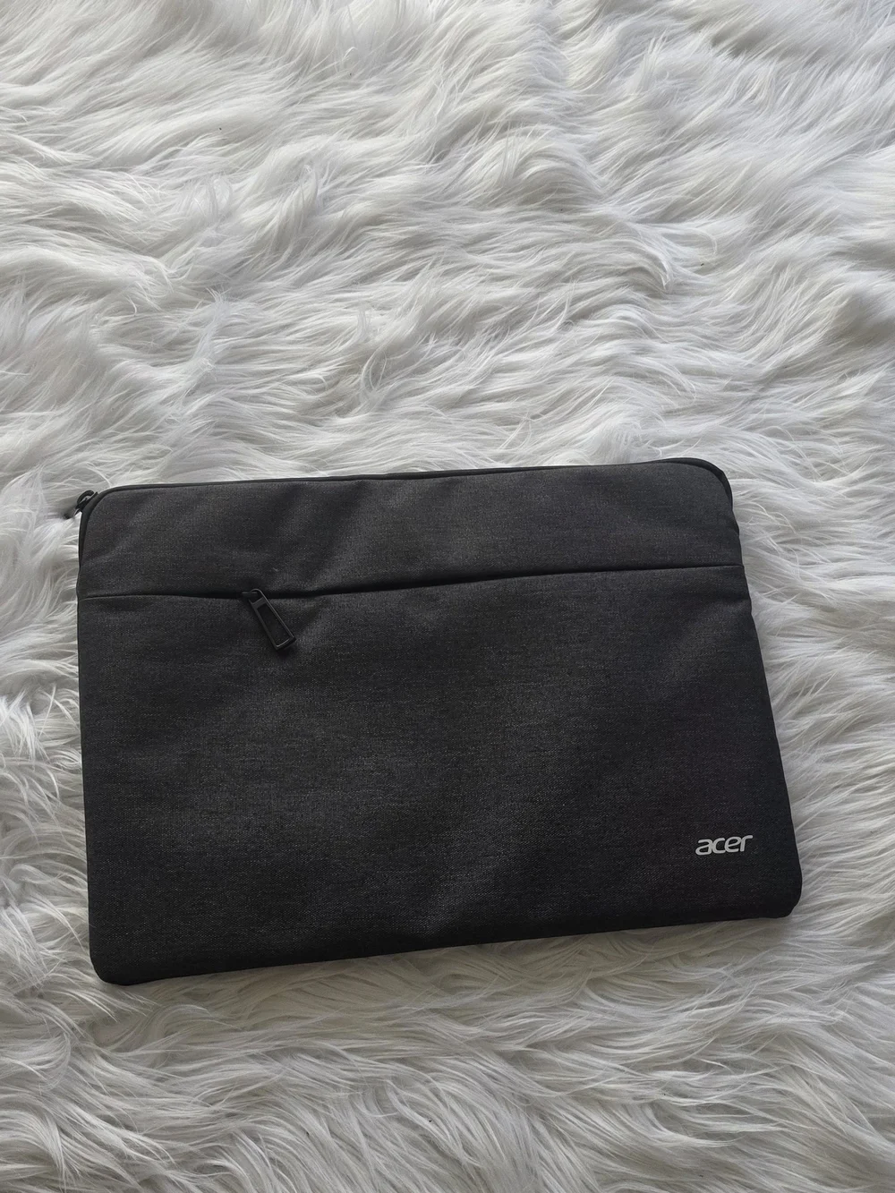 Acer Dark Gray Slim Laptop Sleeve with Front Zip Pocket